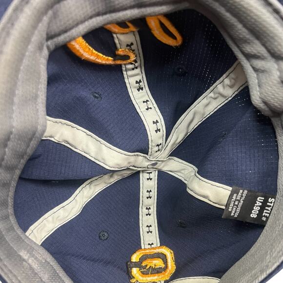 Men's Cal Berkeley Bear UCB Strapback Under Armour Hat - Blue/Yellow - Picture 5 of 5